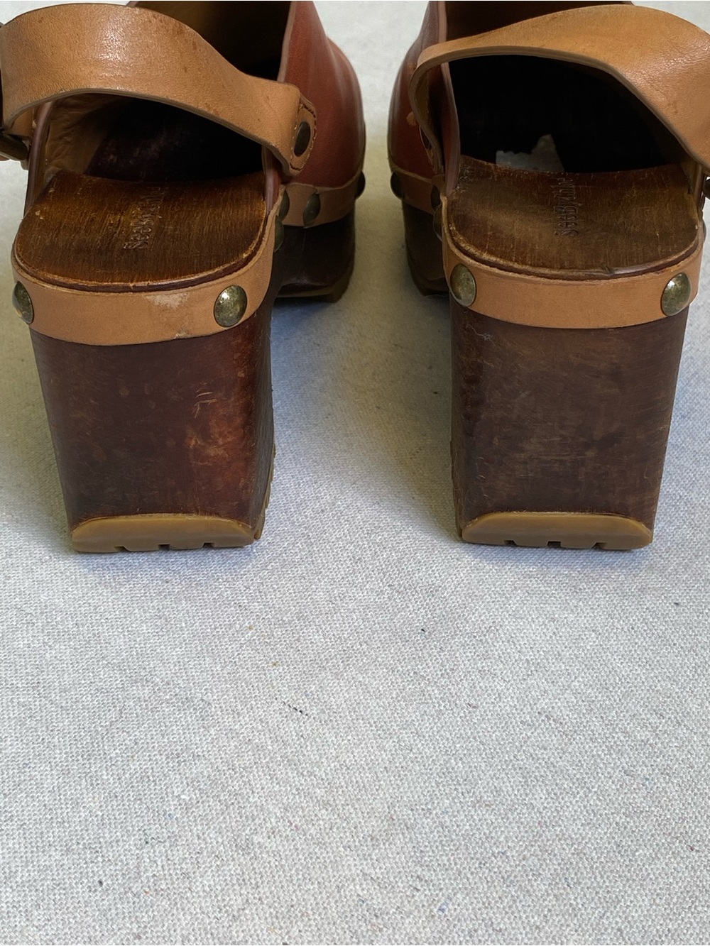 See By Chloe Leather Studded Sling Wooden Clog Size 35 - Picture 7 of 11